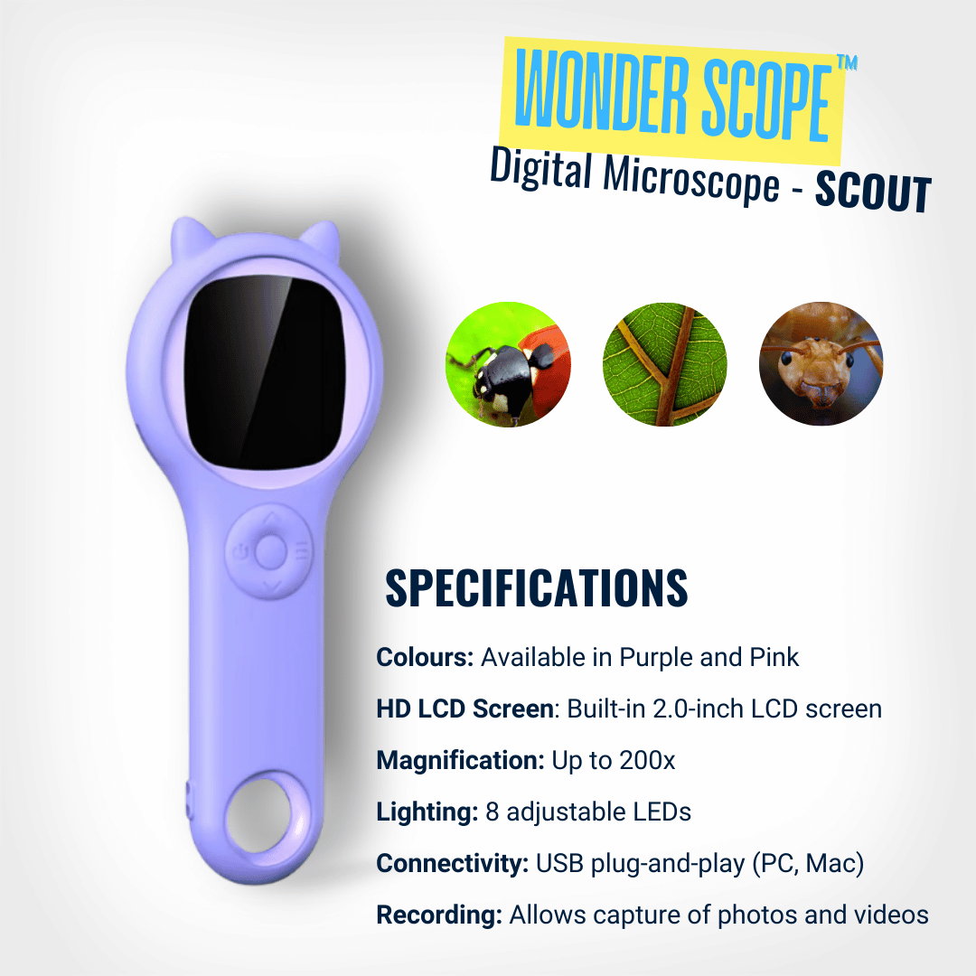 WonderScope™ - HD Digital Kids Microscope for STEM Learning